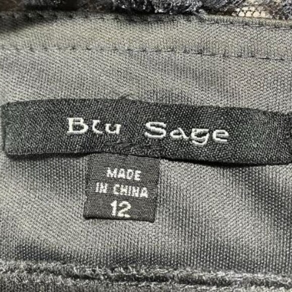 Blu Sage Medium Gray Lace Cocktail Evening Dress With Sequins Size 12 EUC - Picture 10 of 10
